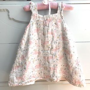 Angel Dear white & pink Narwhal dress sz 9-12mon